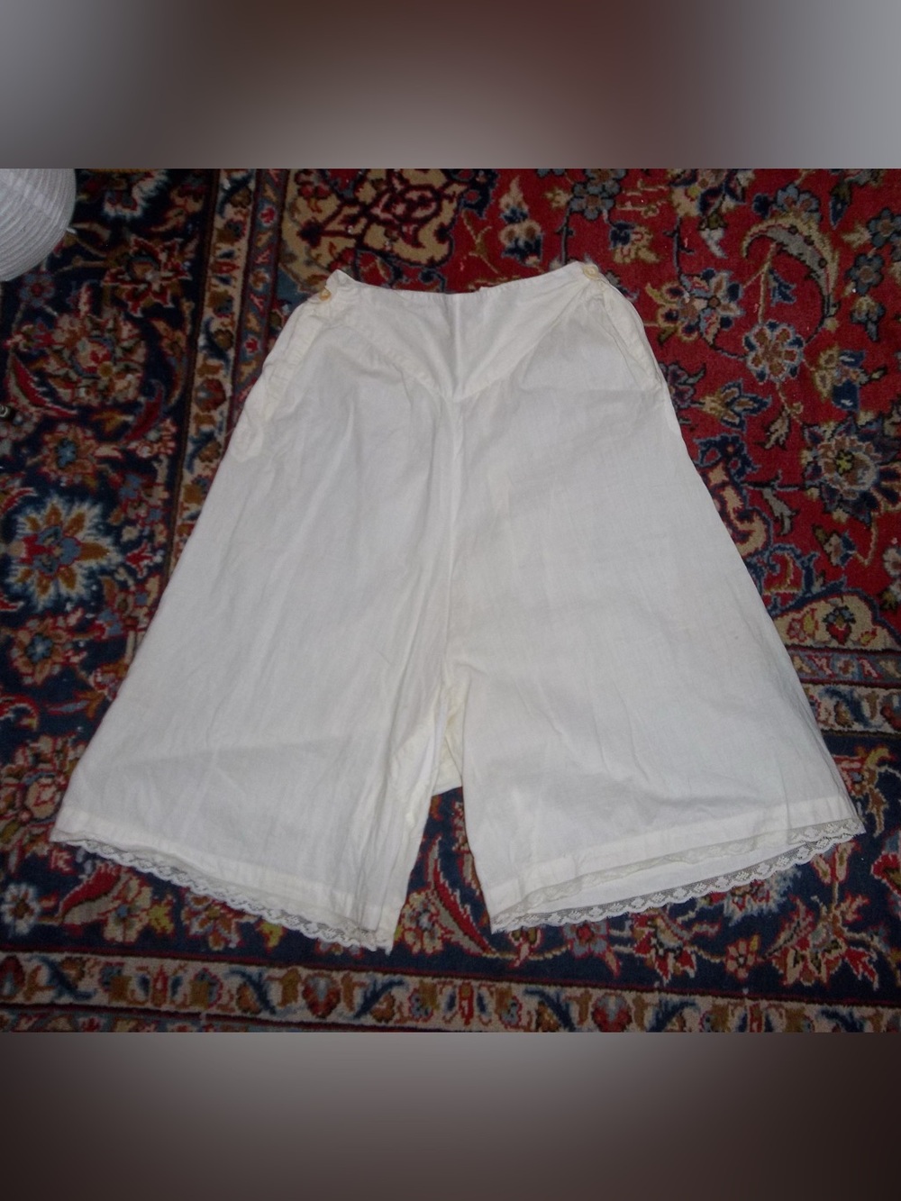 White Lace-Trim Edwardian bloomer Shorts